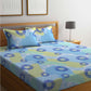 BOMBAY DYEING Serenita Blue Printed Cotton 144 TC King Bedsheet with 2 Pillow Covers - Swadesiicart