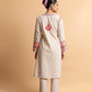 HOUSE OF KARI Floral Embroidered Chikankari Kurta With Palazzo | Swadesiicart