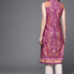 Biba Women Purple & Brown Pure Cotton Ethnic Motifs Printed V-Neck Sleeveless Kurta - Swadesiicart