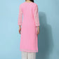 Kalini Ethnic Motifs Embroidered Chikankari Georgette Straight Kurta | Swadesiicart