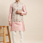 Sojanya Men Pink Solid Kurta & Churidar Comes With a Nehru Jacket | Swadesiicart