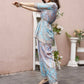 Light Blue Rayon Paisley Printed Top with Matching Bottom - Eesha - Swadesiicart