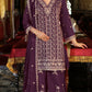 Anaita Maroon Chinon Stitched Suit with Embroidery Coding Sequence Work