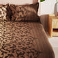 BIANCA Brown Floral 200 TC King Bedsheet with 2 Pillow Covers - Swadesiicart