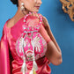 Masq Magenta & White Embroidered Potli Clutch - Swadesiicart