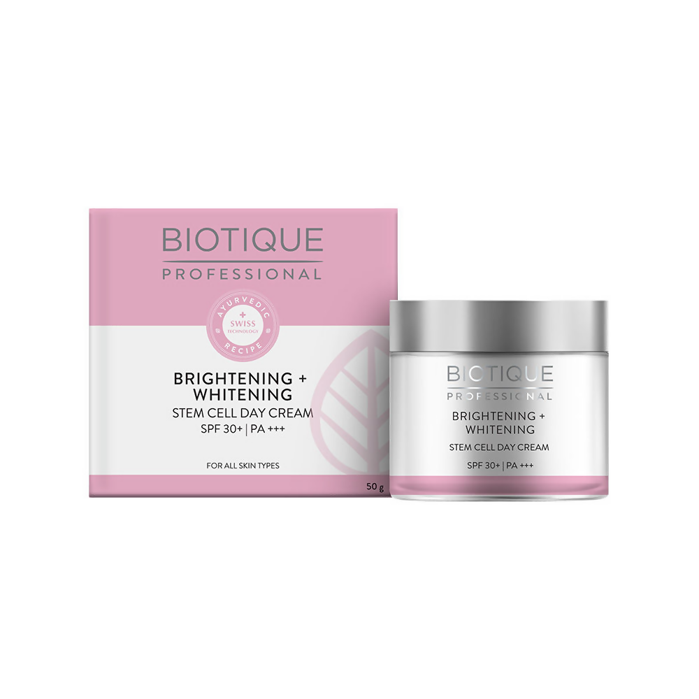 Biotique Professional Brightening + Whitening Stem Cell Day Cream SPF 30 | Swadesiicart