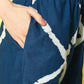 InWeave Women's Indigo Criss Cross Belted Coord Set - Swadesiicart