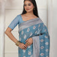 Shree Shyam Fashion Linen Cotton Sky Blue Saree