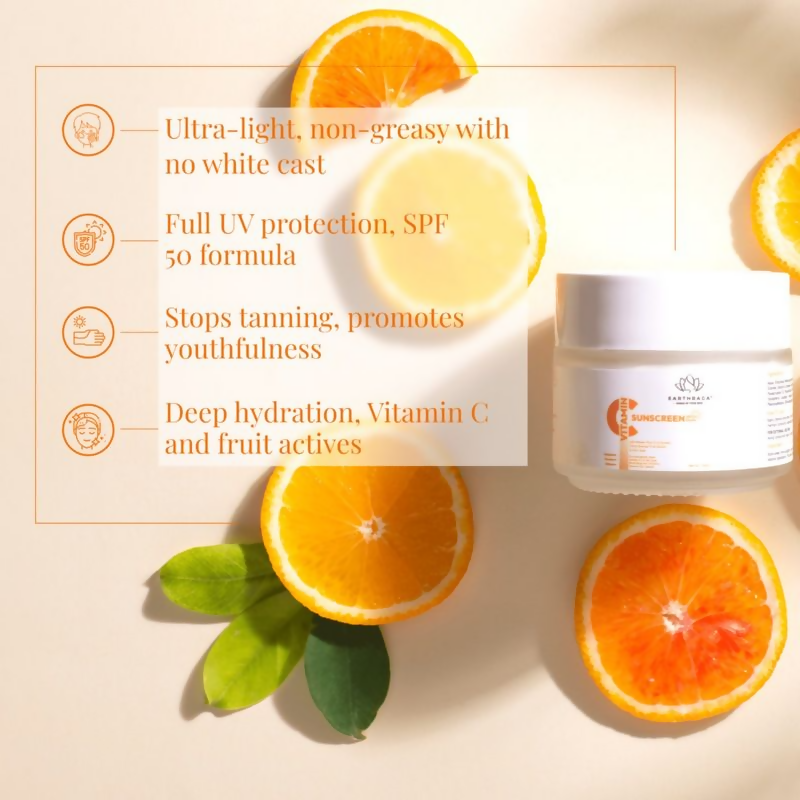 Earthraga Vitamin C Sunscreen SPF 50 Matte | Swadesiicart