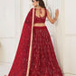 Aastha Fashion Maroon Butterfly Net Tone To Tone Thread Work, Sequence Work And Original Mirror Work Embroidery Wedding Wear Lehenga Choli