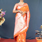 Jyoti Fashion Women's Orange Soft Banarasi Silk Zari Woven Saree with Blouse | Swadesiicart