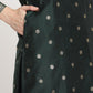 Ahalyaa Dark Green Gold Print Kurta Palazzo Set With Dupatta | Swadesiicart