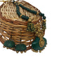 Terracotta Dark Green Crown Pendant Long Necklace Set Paired with Hanging Temple Jhumkas | Swadesiicart