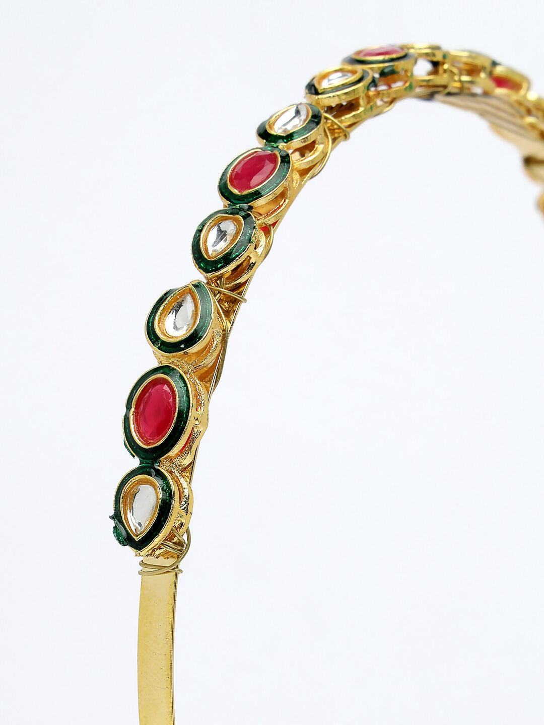 NVR Women's Multi colour Kundan Gold-Polished Embellished Hairband - Swadesiicart