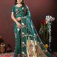 Lorenvalley Fashion Green Soft Paithani Silk Woven Design Gold Zari Meenakari Weaving Saree - Swadesiicart