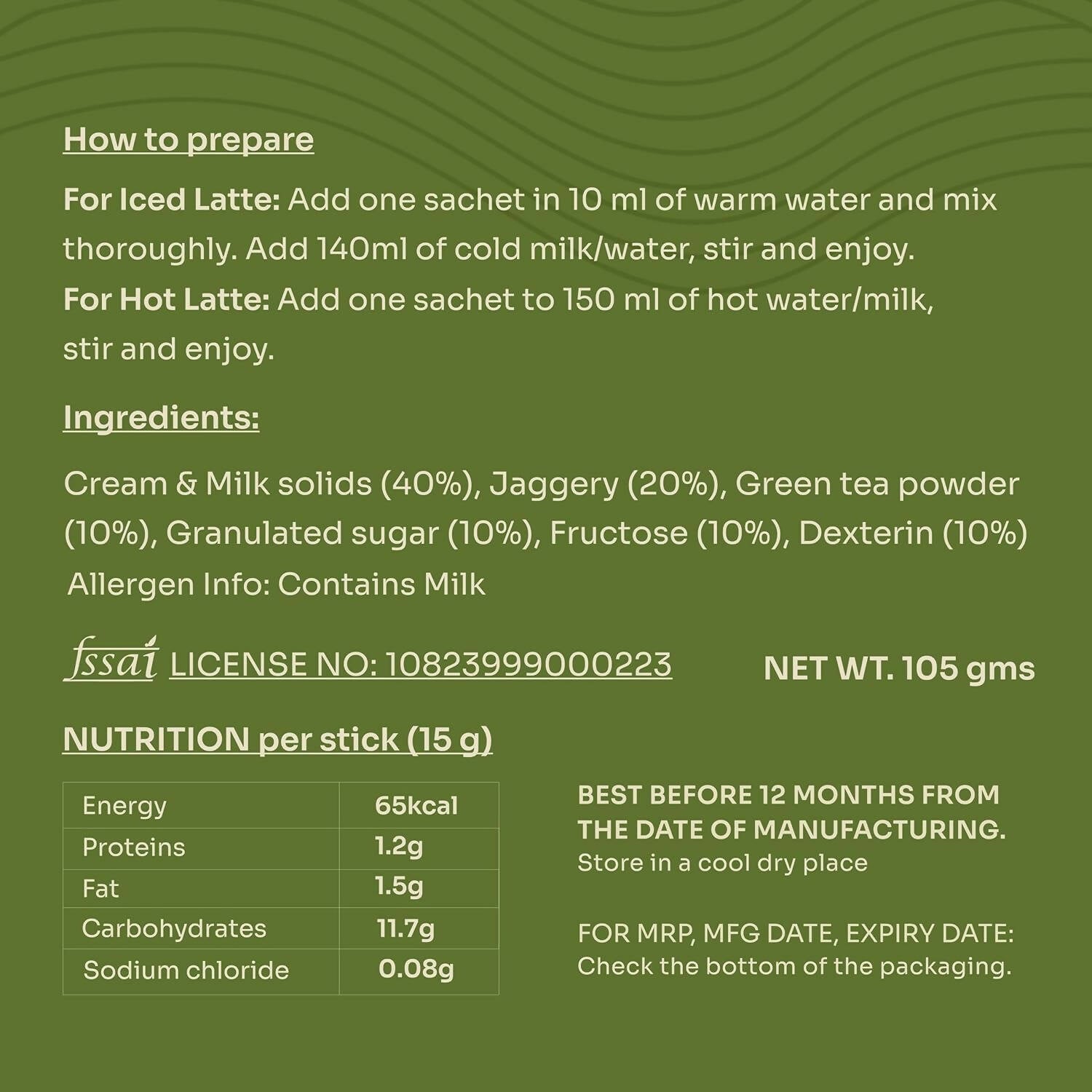 Chiran Instant Matcha Latte Premix Sachets | Swadesiicart