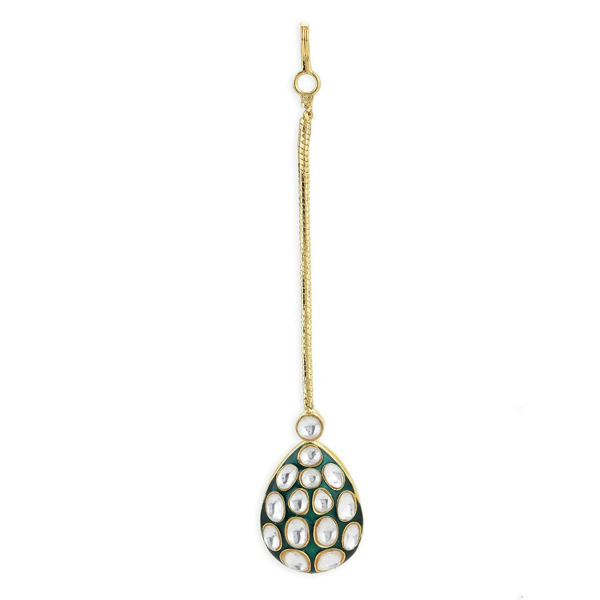 Meenakari Kundan Maang Tikka- Ruby Raang | Swadesiicart