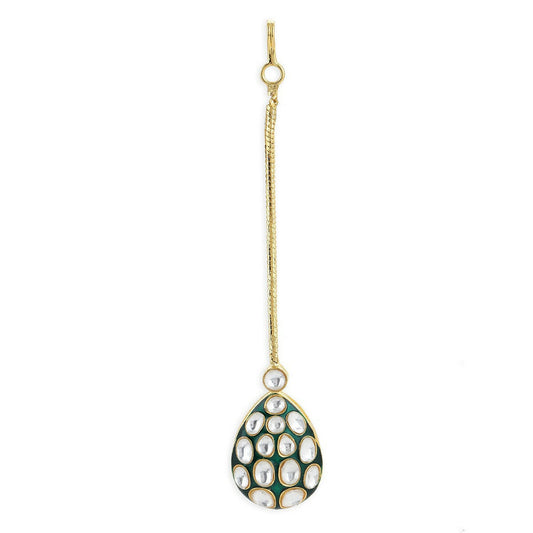 Meenakari Kundan Maang Tikka- Ruby Raang | Swadesiicart