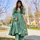 Jyoti Fashion Women's Sea Green Cotton Silk Heavy Digital Printed Kurta Plazo Set | Swadesiicart