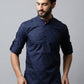 Even Apparels Navy blue Color Pure Cotton Men's Kurta With Band Collar (PRT1184) | Swadesiicart