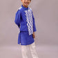 Lil Drama Shor-Gul Blue Kurta Pyjama with Jacket Set For Boys | Swadesiicart