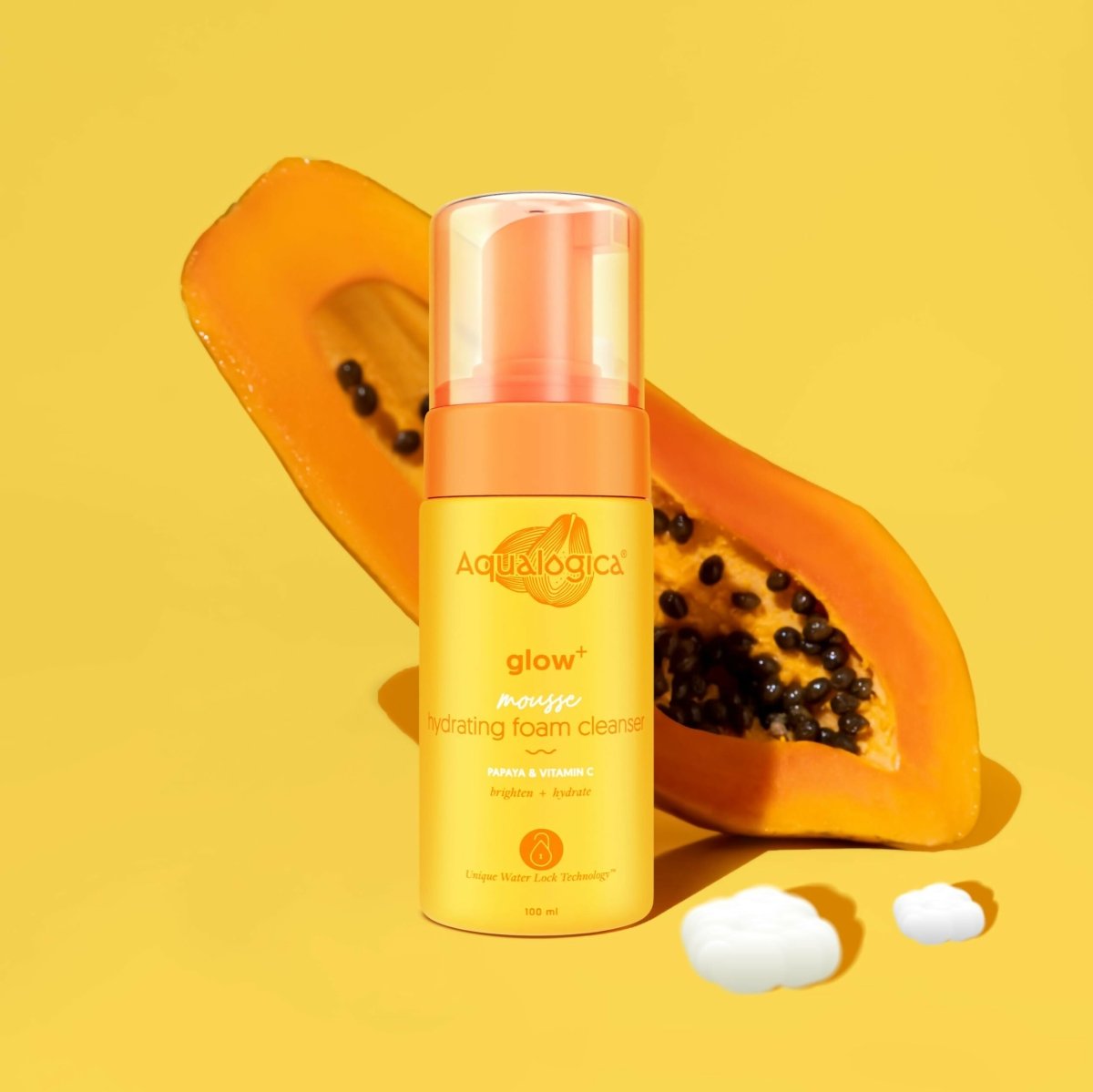 Aqualogica Glow+ Mousse Hydrating Foam Cleanser, Hydrates Skin & Adds Glow - Limited Time Offer - Swadesiicart