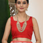 Shree Shyam Fashion Linen Cotton Red & White Saree