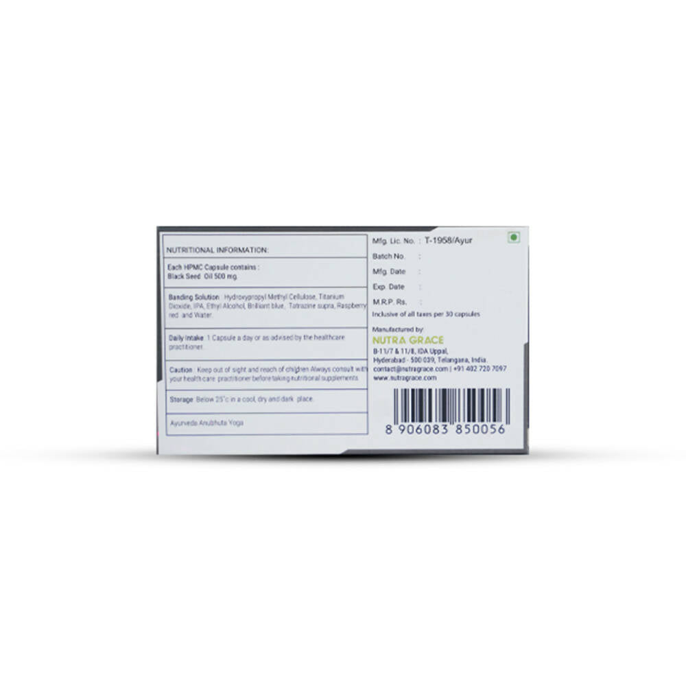 Nutra Grace Black Seed Oil 500mg Capsules - Swadesiicart