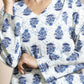 Breathables Women’S Cream Cotton Indian Motif Butta Loungewear Co-Ord Set – Long Kurta & Pants