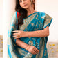Joban Fashion Blue Banarasi Soft Pure Handloom Banarasi Silk Saree | Swadesiicart
