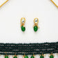NVR Women's Green Artificial Beads Layered Necklace with Drop Earring - Swadesiicart