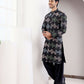 Black Linen Designer Embroidery Work Men's Rajwadi Kurta Set - Mahotsav