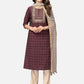 NOZ2TOZ Women Purple Cotton Kurta With Pant & Dupatta (3Pcs Set) - Noz2Toz