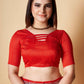 Vamsee Red Organza Saree - Swadesiicart