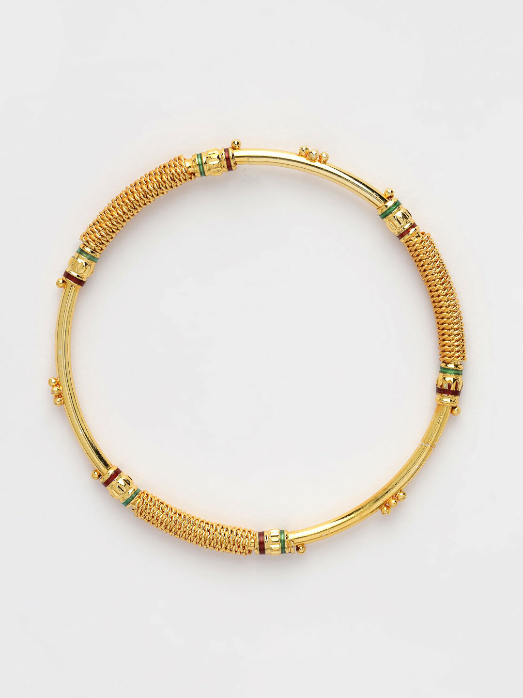 NVR Women's Set of 2 Gold-Polished Handcrafted Traditional Bangles - Swadesiicart
