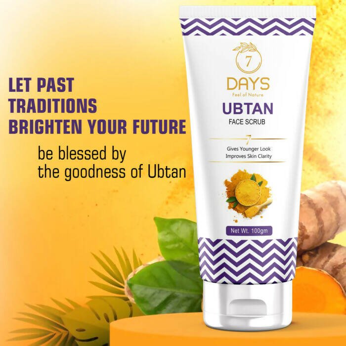 7 Days Ubtan Face Scrub with Turmeric & Walnut - Swadesiicart