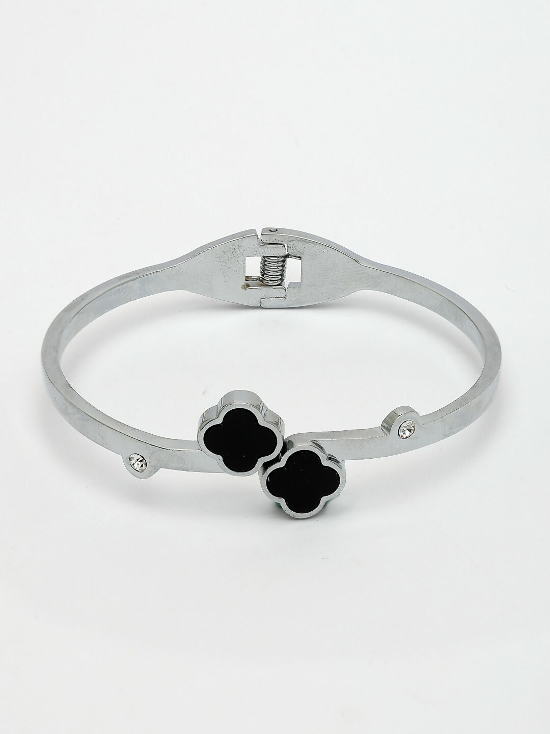 NVR Women's Silver-Plated Cuff Bracelet - Swadesiicart