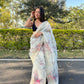 Vamsee White Organza Saree - Swadesiicart