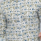 Miravan Men's White & Blue Floral Print Cotton Regular Fit Shirt | Swadesiicart