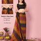 Attractive These Party Wear Ready To Wear Saree - Orange | Swadesiicart