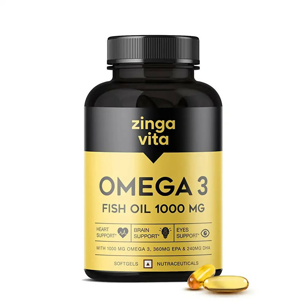 Zingavita Omega 3 Fish Oil 1000mg Softgels | Swadesiicart