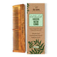 Nat Habit Kacchi Neem Wooden Comb - Soaked In 13 Herbs, Neem & Sesame Oil For Multi-Actions - Swadesiicart