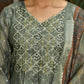 Vaasva Women's Chanderi Printed Suit Set With Pant And Printed Dupatta | Swadesiicart