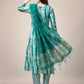 Jyoti Fashion Women's Teal Rayon Print with Embroidery & Fancy Lace Work Kurta with Trouser & Dupatta | Swadesiicart