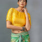 Amodini Designer Studio Women's Banarsi Brocade Yellow Blouse
