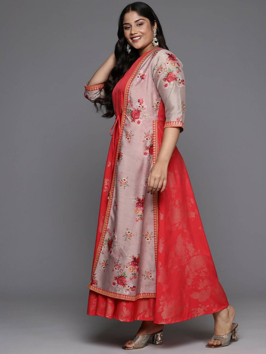 Ahalyaa Women's Traditional wear Ethnic Dress - Red | Swadesiicart