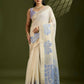 Vishnu Weaves Women's Blue Muga Cotton Thread Woven Saree with Blouse - Swadesiicart
