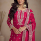 Lorenvalley Fashion Pink Chinon Embroidery With Sequince Work Salwar Kameez Stitched | Swadesiicart