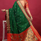 Jyoti Fashion Women's Bottle Green Paithani Silk Zari Woven Saree with Blouse | Swadesiicart
