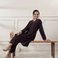 Joban Fashion Women's Rayon Wine V-Neck Co-Ord Set With Pant - Swadesiicart